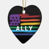 Ally Artistic Rainbow Flag Keramisch Ornament (Links)