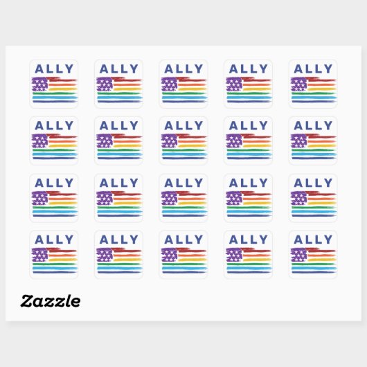 Ally Artistic Rainbow Flag Sticker (Vel)