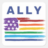 Ally Artistic Rainbow Flag Sticker (Voorkant)