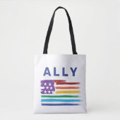 Ally Artistic Rainbow Flag Tote Bag (Voorkant)