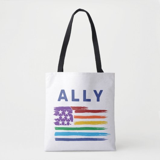 Ally Artistic Rainbow Flag Tote Bag (Voorkant)