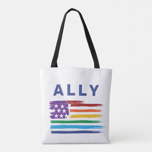 Ally Artistic Rainbow Flag Tote Bag (Achterkant)