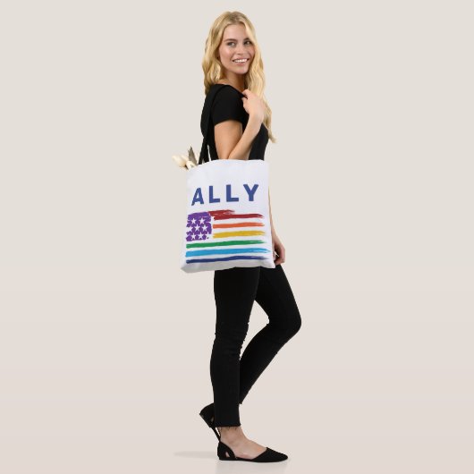 Ally Artistic Rainbow Flag Tote Bag (Op model)