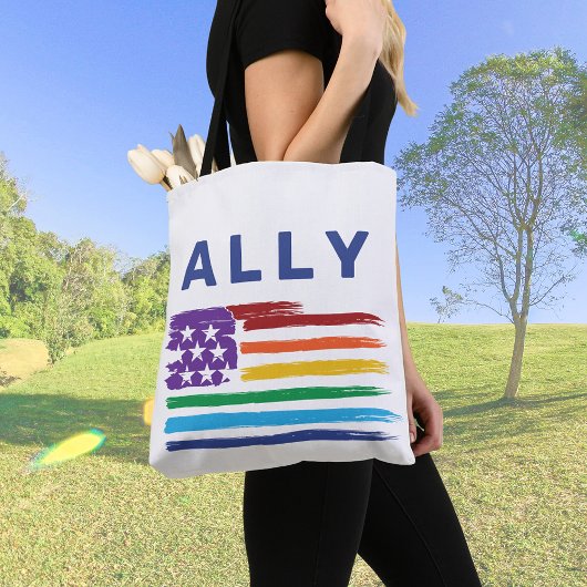 Ally Artistic Rainbow Flag Tote Bag