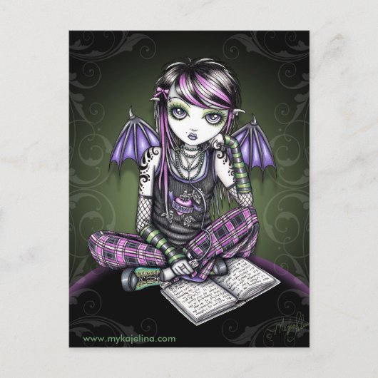 Ally Bat Winged Emo Ipod Fairy Briefkaart (Voorkant)