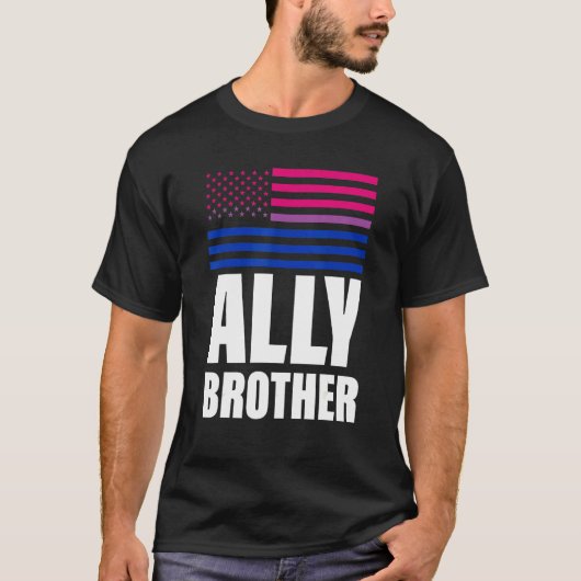 Ally Brother Bisexual Flag Lgbt Gay Pride T-shirt (Voorkant)