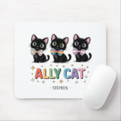 Ally Cat – Black Cat LGBTQ Pride Muismat (Met muis)