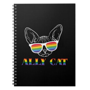 Ally Cat Cute Cat Regenboog Pride Notitieboek