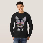 Ally Cat Funny Cat Trans Pride T-shirt (Voorkant volledig)
