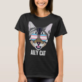 Ally Cat Funny Cat Trans Pride T-shirt (Voorkant)