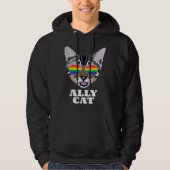 Ally Cat  Gay Pride Hoodie (Voorkant)