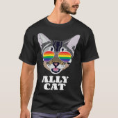 Ally Cat  Gay Pride T-shirt (Voorkant)