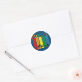 Ally Cat LGBT Gay Rainbow Pride Flag Ally Cat Ronde Sticker (Envelop)