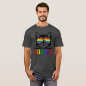 Ally Cat LGBT Gay Rainbow Pride Flag Boys Men T-shirt (Voorkant volledig)