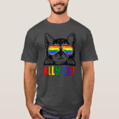 Ally Cat LGBT Gay Rainbow Pride Flag Boys Men T-shirt (Voorkant)