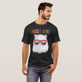 Ally Cat LGBT Gay Rainbow Pride Flag Cat 3 T-shirt (Voorkant volledig)
