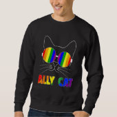 Ally Cat LGBT Gay Rainbow Pride Flag Sunflower LGB Trui (Voorkant)
