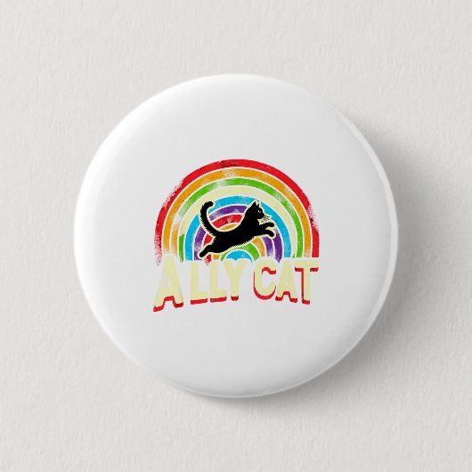 Ally Cat Lgbt Pride Cat  Ronde Button 5,7 Cm (Voorkant)