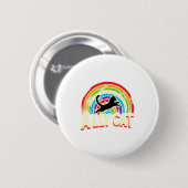 Ally Cat Lgbt Pride Cat  Ronde Button 5,7 Cm (Voorkant /achterkant)