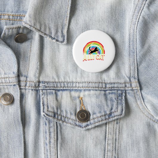 Ally Cat Lgbt Pride Cat  Ronde Button 5,7 Cm (In situ)