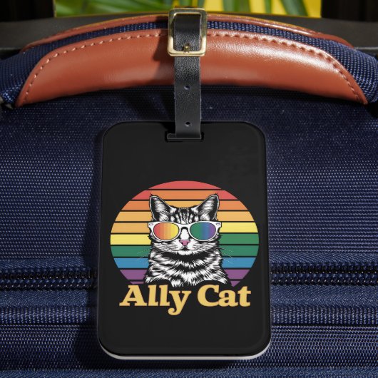 Ally Cat LGBT Regenboog Vlag LGBTQ Gift Bagagelabel (Voorkant Insitu 2)