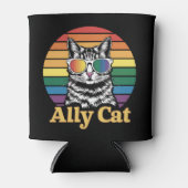 Ally Cat LGBT Regenboog Vlag LGBTQ Gift Blikjeskoeler (Voorkant)