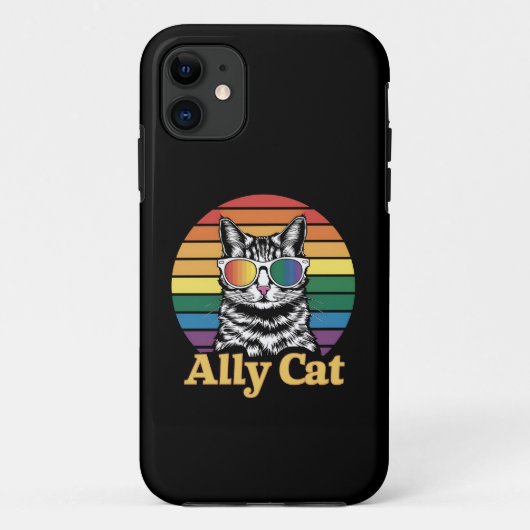 Ally Cat LGBT Regenboog Vlag LGBTQ Gift Case-Mate iPhone Case (Achterkant)