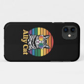 Ally Cat LGBT Regenboog Vlag LGBTQ Gift Case-Mate iPhone Case (Achterkant (horizontaal))