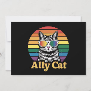 Ally Cat LGBT Regenboog Vlag LGBTQ Gift Kaart