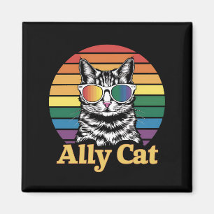 Ally Cat LGBT Regenboog Vlag LGBTQ Gift Magneet