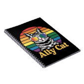 Ally Cat LGBT Regenboog Vlag LGBTQ Gift Notitieboek (Rechterzijde)