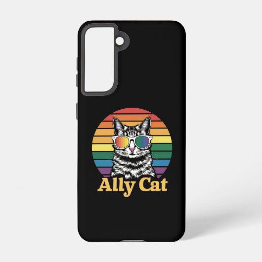Ally Cat LGBT Regenboog Vlag LGBTQ Gift Samsung Galaxy Hoesje (Achterkant)