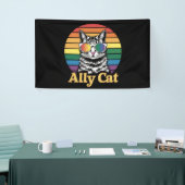 Ally Cat LGBT Regenboog Vlag LGBTQ Gift Spandoek (Beurs)