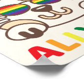 Ally Cat LGBTQ Gay Lesbian Rainbow Pride Flag Poster (Hoek)