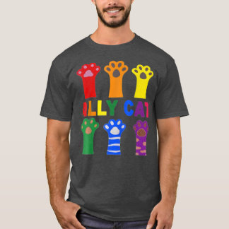Ally Cat Purride Rainbow Funny Cat Lover LGBT T-shirt