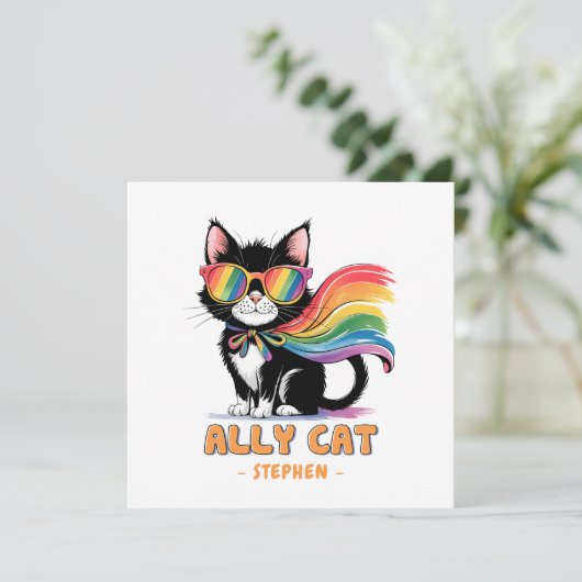 Ally Cat – Rainbow Cat LGBTQ Pride (Staand voorkant)