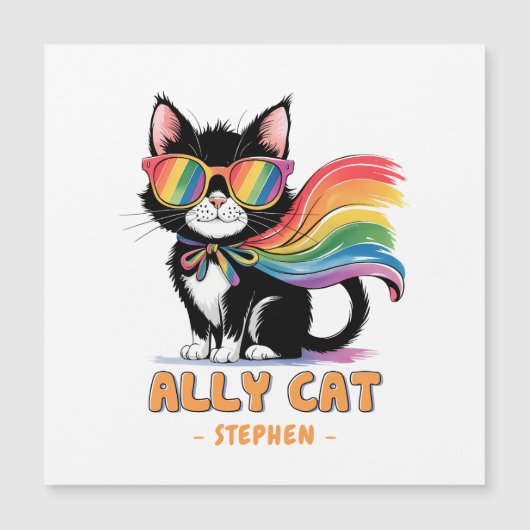 Ally Cat – Rainbow Cat LGBTQ Pride (Voorkant)