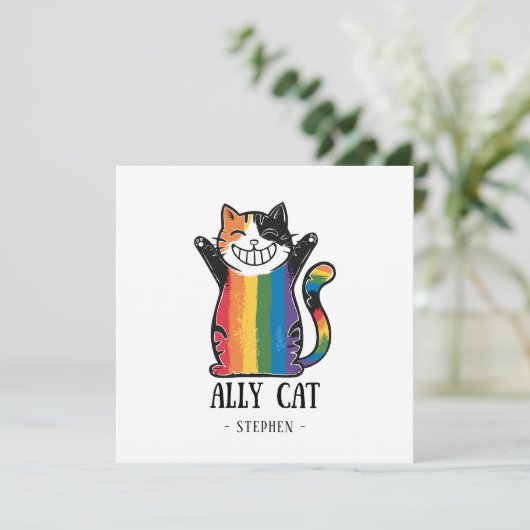 Ally Cat – Rainbow Cat LGBTQ Pride (2) (Staand voorkant)