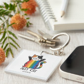 Ally Cat – Rainbow Cat LGBTQ Pride (2) Sleutelhanger (Voorkant Rechts)