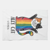 Ally Cat – Rainbow Cat LGBTQ Pride (2) Theedoek (Horizontaal)