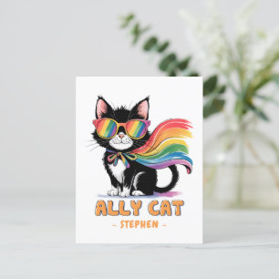 Ally Cat – Rainbow Cat LGBTQ Pride Briefkaart
