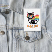 Ally Cat – Rainbow Cat LGBTQ Pride Button (Insitu)