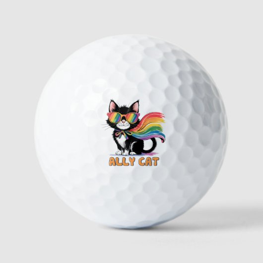 Ally Cat – Rainbow Cat LGBTQ Pride Golfballen (Voorkant)