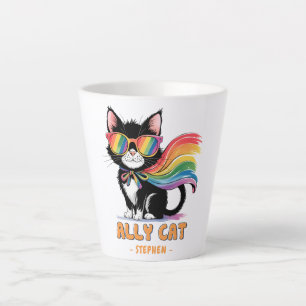 Ally Cat – Rainbow Cat LGBTQ Pride Latte Mok
