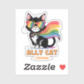 Ally Cat – Rainbow Cat LGBTQ Pride Sticker (Vel)