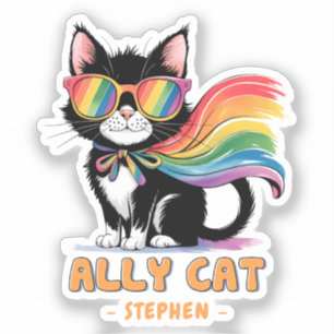 Ally Cat – Rainbow Cat LGBTQ Pride Sticker