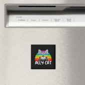 Ally Cat Rainbow Sunbril LGBT Gay Pride Magneet (Insitu (Vaatwasser))