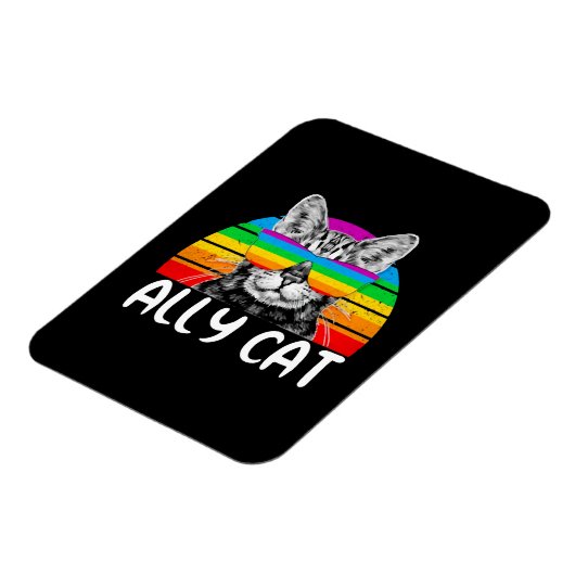 Ally Cat Rainbow Sunbril LGBT Gay Pride Magneet (Linkerzijde)