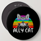 Ally Cat Rainbow Sunbril LGBT Gay Pride Ronde Button 6,0 Cm (Voorkant /achterkant)