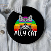 Ally Cat Rainbow Sunbril LGBT Gay Pride Ronde Button 6,0 Cm (In situ)